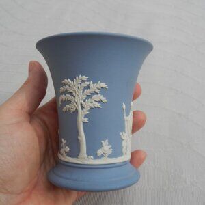 Vintage Wedgwood Blue Jasperware Vase 3.5"